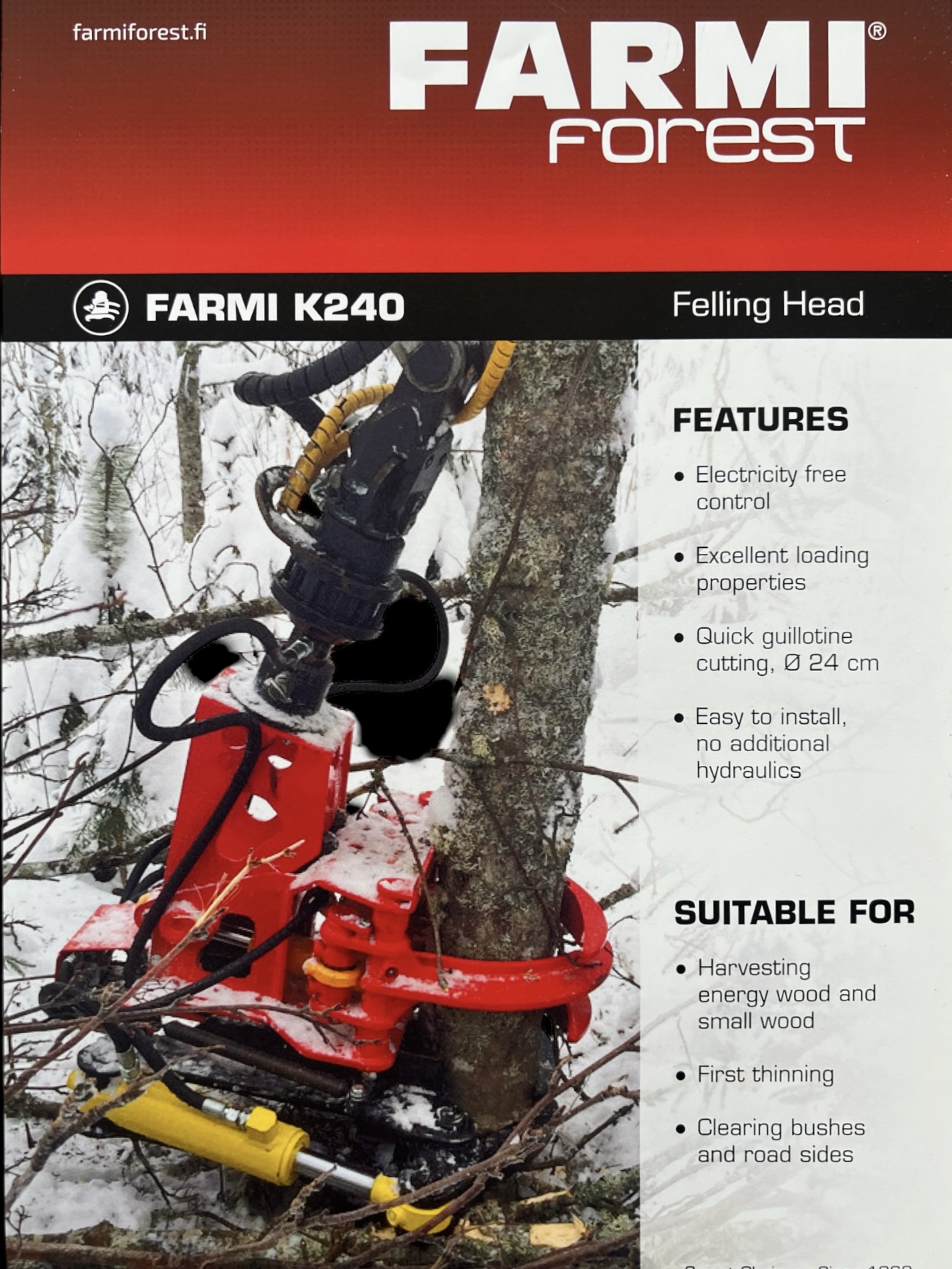 TÊTE D'ABATTAGE À GUILLOTINE FARMI FOREST K240